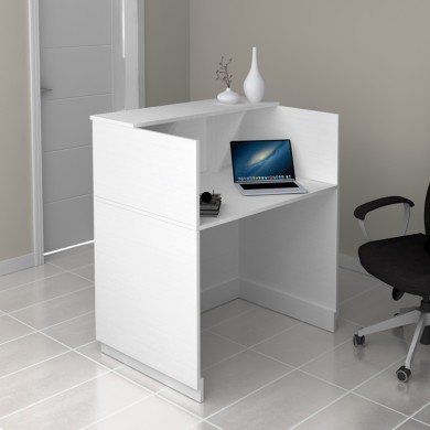 Gemini Megapap melamine reception desk in white color 100x70x110cm.