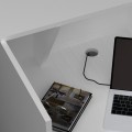 Gemini Megapap melamine reception desk in white color 100x70x110cm.
