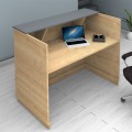 Gemini Megapap melamine reception desk in oak - anthracite color 150x70x110cm.