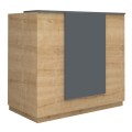 Gemini Megapap melamine reception desk in oak - anthracite color 150x70x110cm.