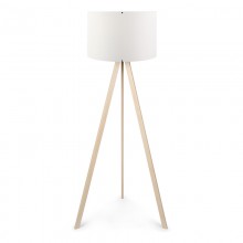 Φωτιστικό δαπέδου Rosling Megapap Mdf/ύφασμα Pvc χρώμα φυσικό/λευκό 38x21x140εκ.