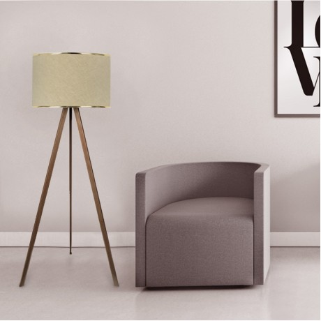 Rosling Megapap Mdf/fabric/Pvc floor lamp in walnut/beige color 38x21x140cm.