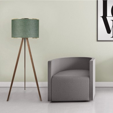 Rosling Megapap Mdf/fabric/Pvc floor lamp in walnut/cypress color 38x21x140cm.