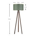 Φωτιστικό δαπέδου Rosling Megapap Mdf/ύφασμα Pvc χρώμα καρυδί/κυπαρισσί 38x21x140εκ.