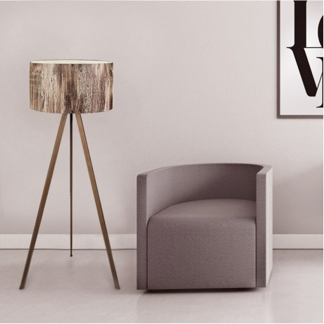 Rosling Megapap Mdf/fabric/Pvc floor lamp in walnut/brown color 38x21x140cm.