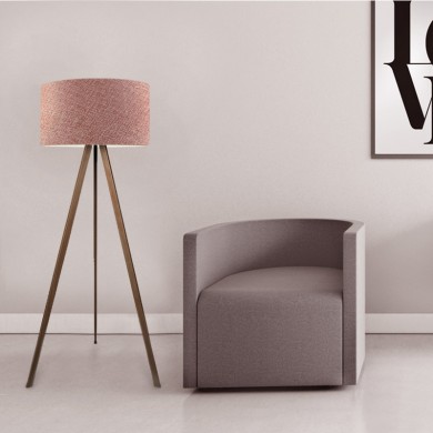Rosling Megapap Mdf/fabric/Pvc floor lamp in walnut/dusty rose color 38x21x140cm.