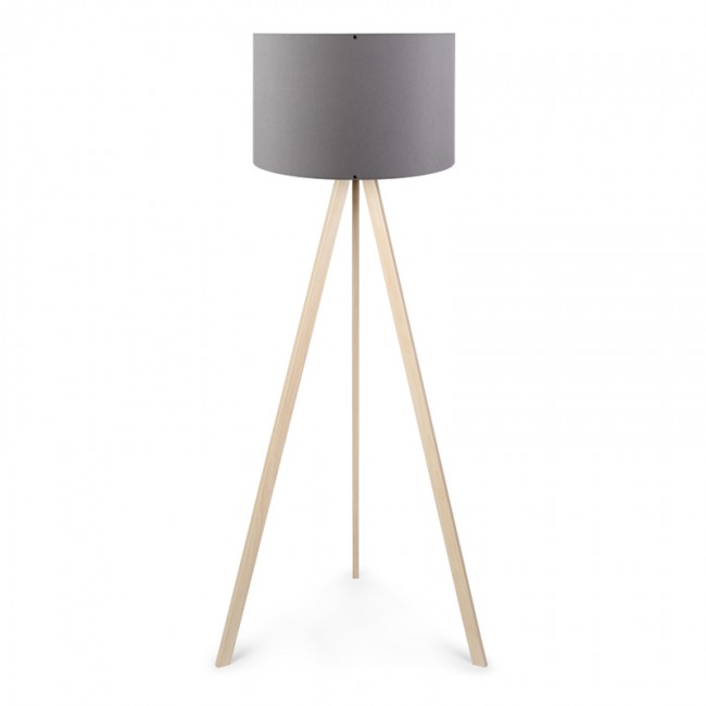 Φωτιστικό δαπέδου Rosling Megapap Mdf/ύφασμα Pvc χρώμα φυσικό/ανθρακί 38x21x140εκ.