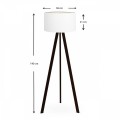 Φωτιστικό δαπέδου Rosling Megapap Mdf/ύφασμα Pvc χρώμα μαύρο - λευκό 38x38x140εκ.