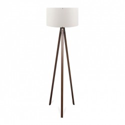 Φωτιστικό δαπέδου Rosling Megapap Mdf/ύφασμα Pvc χρώμα καρυδί - λευκό 38x38x140εκ.