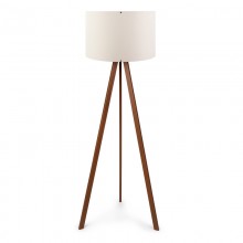 Φωτιστικό δαπέδου Rosling Megapap Mdf/ύφασμα Pvc χρώμα καρυδί/μπεζ 38x21x140εκ.