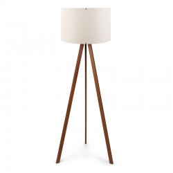 Φωτιστικό δαπέδου Rosling Megapap Mdf/ύφασμα Pvc χρώμα καρυδί/μπεζ 38x21x140εκ.