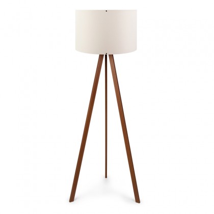 Φωτιστικό δαπέδου Rosling Megapap Mdf/ύφασμα Pvc χρώμα καρυδί/μπεζ 38x21x140εκ.