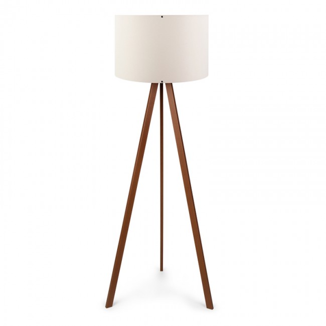 Φωτιστικό δαπέδου Rosling Megapap Mdf/ύφασμα Pvc χρώμα καρυδί/μπεζ 38x21x140εκ.