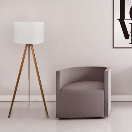 Rosling Megapap Mdf/fabric/Pvc floor lamp in walnut/beige color 38x21x140cm.