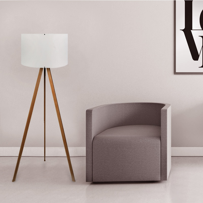 Rosling Megapap Mdf/fabric/Pvc floor lamp in walnut/beige color 38x21x140cm.