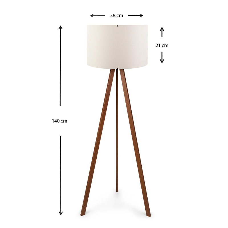 Rosling Megapap Mdf/fabric/Pvc floor lamp in walnut/beige color 38x21x140cm.
