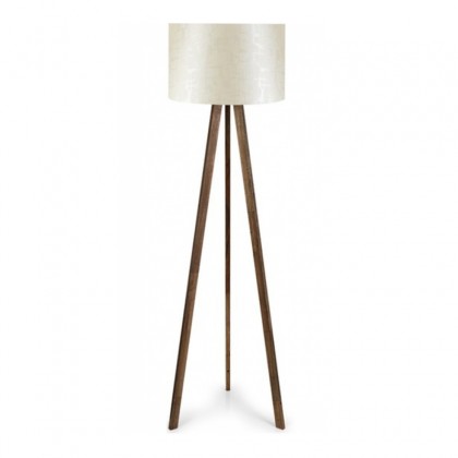 Φωτιστικό δαπέδου Rosling Megapap Mdf/ύφασμα Pvc χρώμα καρυδί/μπεζ 38x21x140εκ.