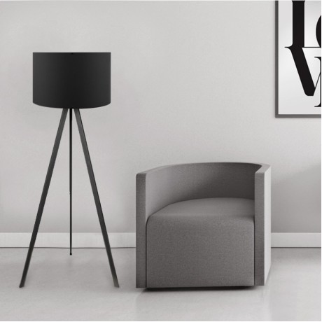 Rosling Megapap Mdf/fabric/Pvc floor lamp in black color 38x21x140cm.
