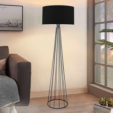 Faraday Megapap metallic/fabric floor lamp in black color 38x21x155cm.