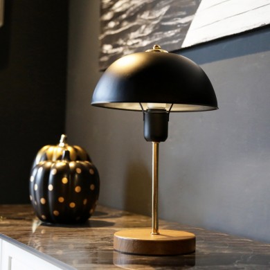 Stuart Megapap metallic/Mdf/plastic table lamp in golden/black color 23x12x38cm.