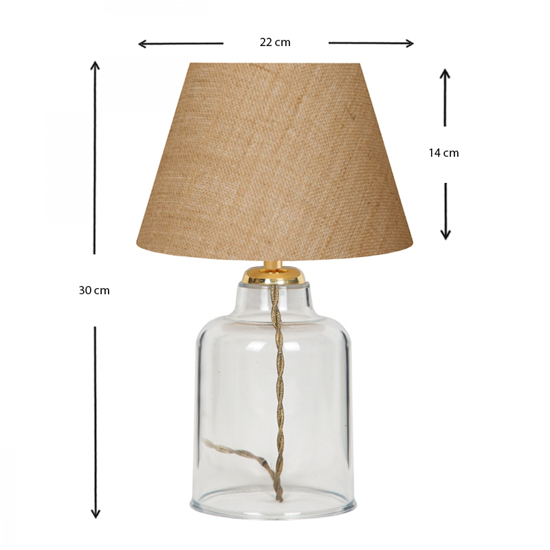 Atkinson Megapap fabric/plastic table lamp in brown/golden color 22x14x30cm.