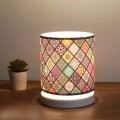 Hassard Megapap fabric/Mdf table lamp in colourful/white color 15x16x22cm.