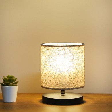 Hassard Megapap fabric/Mdf table lamp in beige/black color 15x16x22cm.
