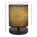 Hassard Megapap fabric/Mdf table lamp in black color 15x16x22cm.
