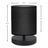 Φωτιστικό επιτραπέζιο Hassard Megapap ύφασμα/Mdf χρώμα μαύρο 15x16x22εκ.