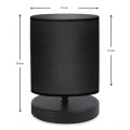 Hassard Megapap fabric/Mdf table lamp in black color 15x16x22cm.