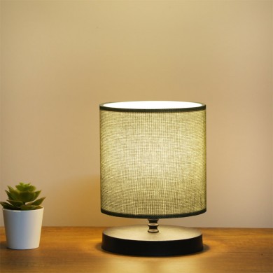 Hassard Megapap fabric/Mdf table lamp in green/black color 15x16x22cm.