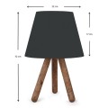 Lander Megapap fabric/Pvc/wooden table lamp in black/brown color 22x17x32cm.