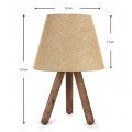 Lander Megapap E27 fabric/Pvc/wooden table lamp in beige/brown color 22x17x33cm.