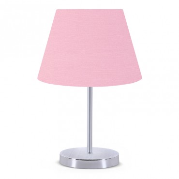Φωτιστικό επιτραπέζιο Jules Megapap ύφασμα/Pvc/χρώμιο χρώμα ροζ/ασημί 22x17x37εκ.