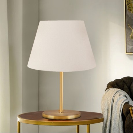 Φωτιστικό επιτραπέζιο Rosenthal Megapap ύφασμα Pvc χρώμα κρεμ/χρυσό 22x17x37εκ.