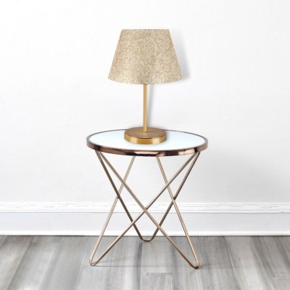 Φωτιστικό επιτραπέζιο Rosenthal Megapap ύφασμα Pvc/χρώμιο χρώμα χρυσό 22x17x37εκ.