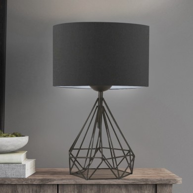 Christopher Megapap fabric/metallic table lamp in black color 24x15x41cm.