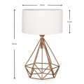 Vanstone Megapap fabric/metallic table lamp in cream/golden color 24x15x39cm.