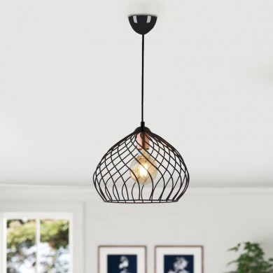 Dennis Megapap metallic ceiling lamp in black color 21x30x70cm.