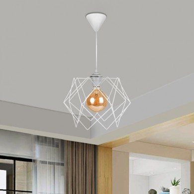 Pyant Megapap metallic ceiling lamp in white color 23x17x70cm.