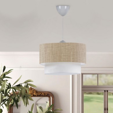 Whitehouse Megapap E27  fabric ceiling lamp in beige color 30x20x55cm.
