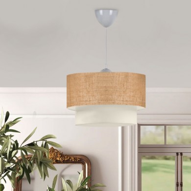 Whitehouse Megapap E27  juta fabric ceiling lamp in beige color 30x20x55cm.