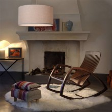 Φωτιστικό οροφής Monahan Megapap υφασμάτινο χρώμα μπεζ άμμου 38x20x70εκ.