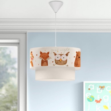Goofy Megapap fabric ceiling lamp with various cute little animals 30x20x70cm.
