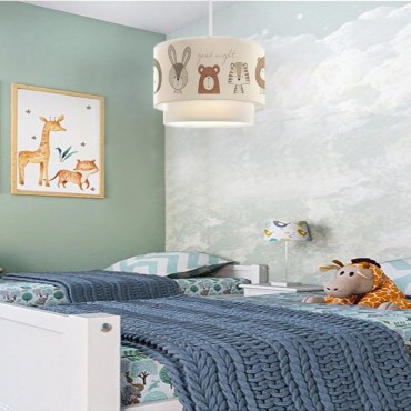Φωτιστικό οροφής Peppa Megapap υφασμάτινο με χαριτωμένα ζωάκια 30x20x70εκ.