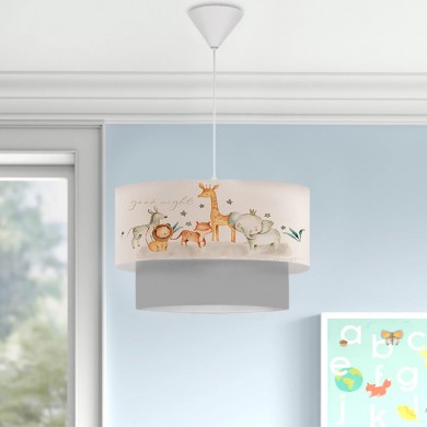 Goofy Megapap fabric ceiling lamp with cute little animals 30x20x70cm.
