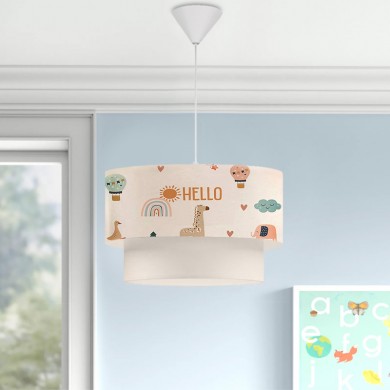 Goofy Megapap fabric ceiling lamp with various cute little animals 30x20x70cm.