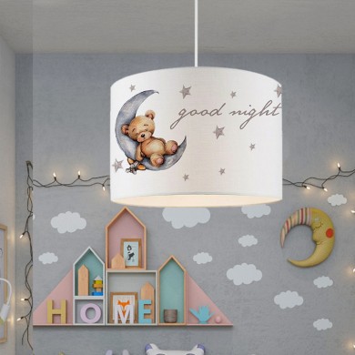 Goofy Megapap fabric ceiling lamp with cute teddy bear 28x21x70cm.
