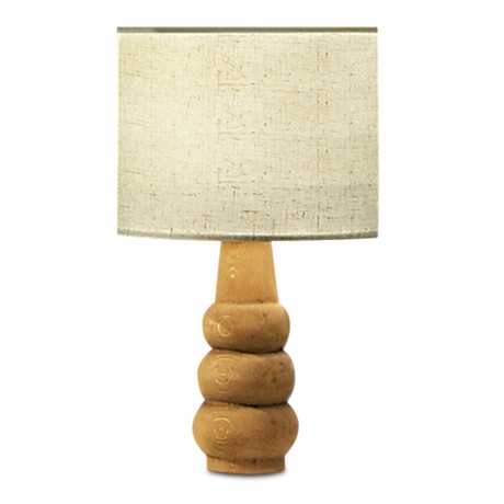 Φωτιστικό επιτραπέζιο Ginger Megapap E27 υφασμάτινο/Mdf χρώμα κρεμ/καφέ 19x16x30εκ.