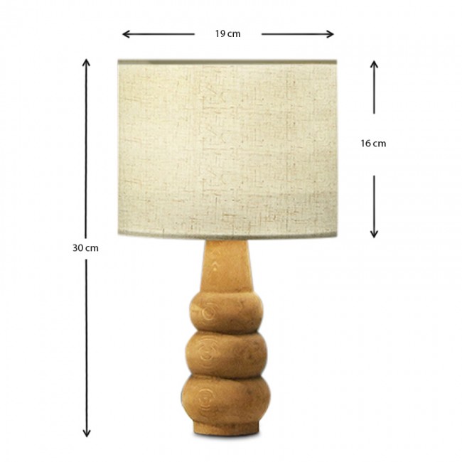 Φωτιστικό επιτραπέζιο Ginger Megapap E27 υφασμάτινο/Mdf χρώμα κρεμ/καφέ 19x16x30εκ.